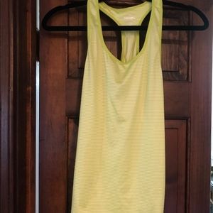 Spalding Yellow-Green Stripe Active Tank Top